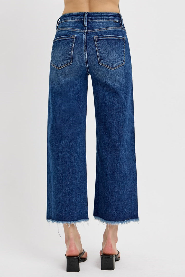 Risen Ready to Jet HR Crop Wide Buckle Jeans