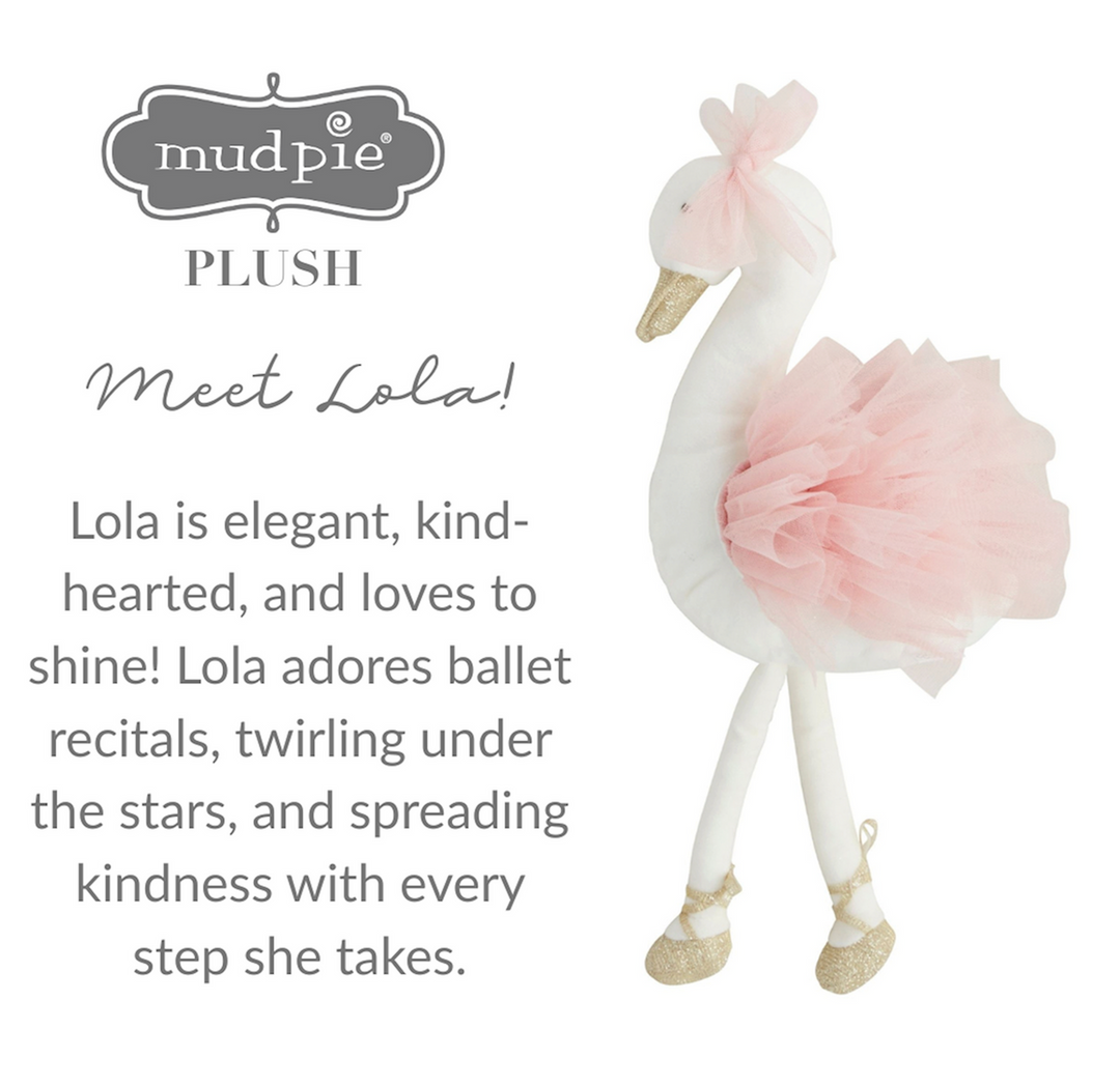 Mud Pie Swan Velvet Princess Plush