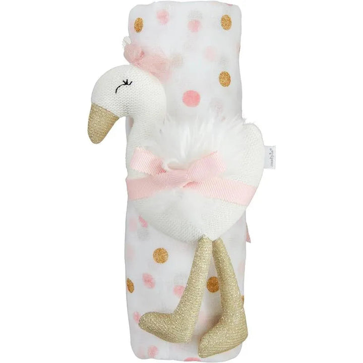 Mud Pie Swaddle And Rattle Set