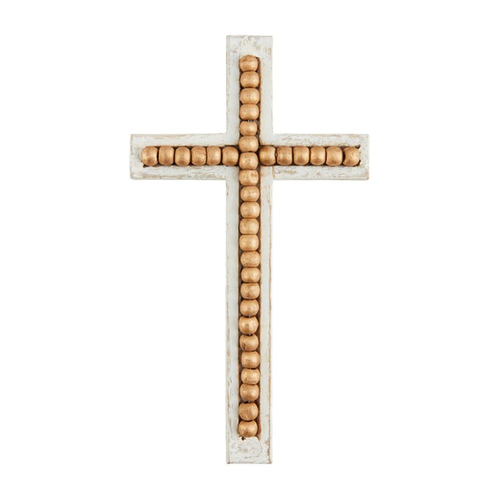Mud Pie Gold Beaded Cross Sitter