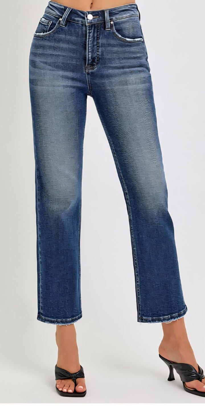 Risen Long Story TC HR Crop Straight Jeans