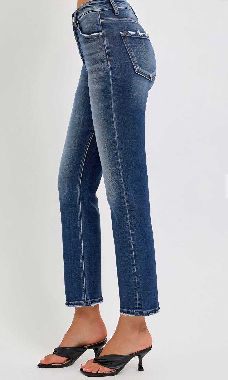 Risen Long Story TC HR Crop Straight Jeans