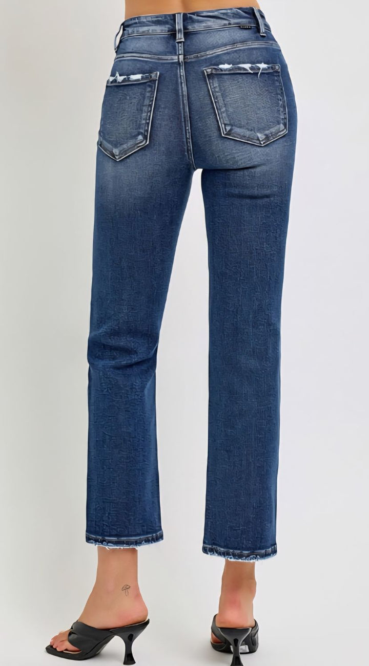 Risen Long Story TC HR Crop Straight Jeans