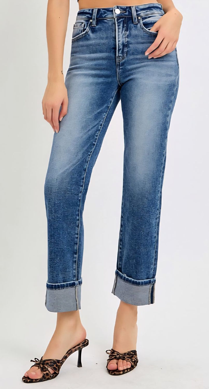 Risen Told You So TC HR Crop Straight Jeans