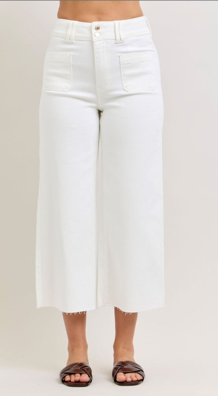 Judy Blue Secrets HW Wide Crop Front Patch Pockets