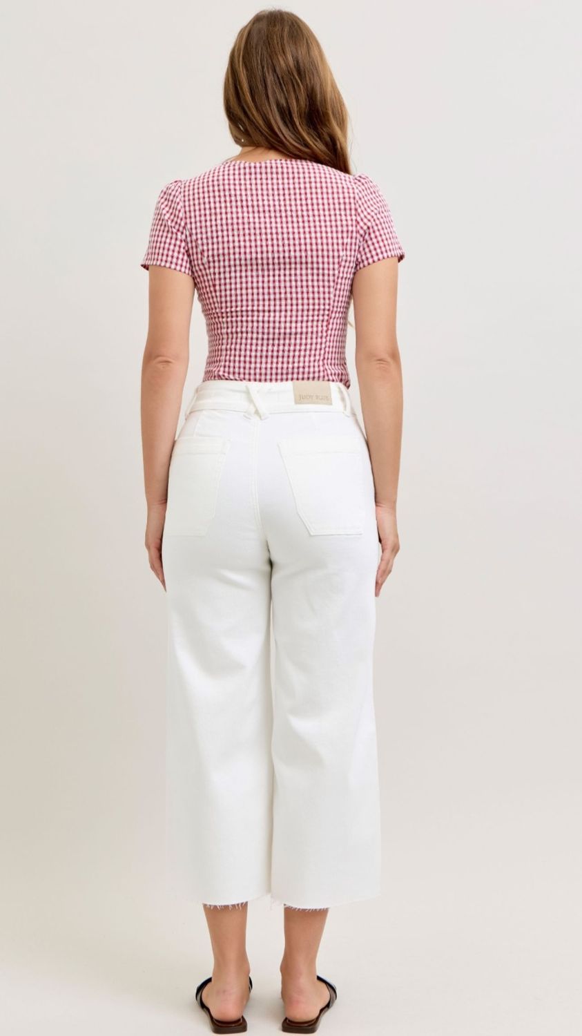 Judy Blue Secrets HW Wide Crop Front Patch Pockets