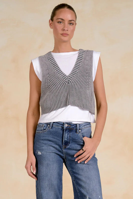 Here &amp; There Layered Sweater Top