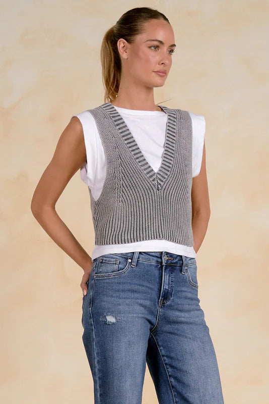 Here &amp; There Layered Sweater Top