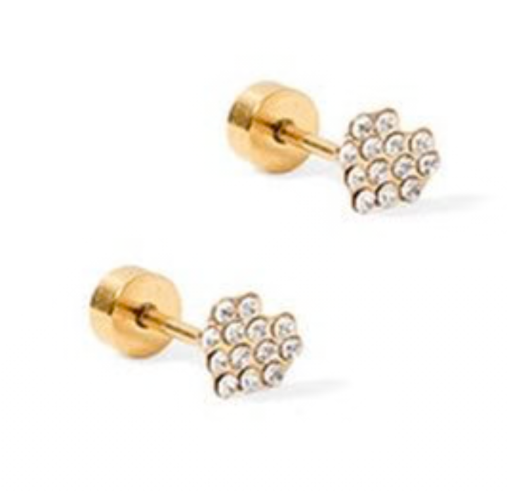 Linny &amp; Co Screwback Stud Earrings - Leo Clear