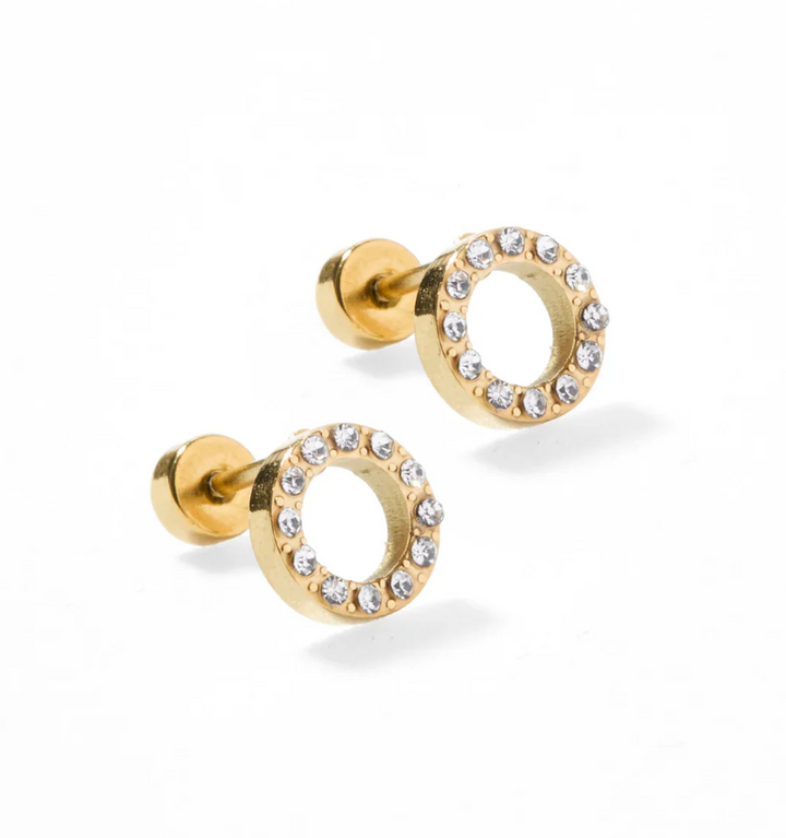 Linny &amp; Co Screwback Stud Earrings - Lainey Gold