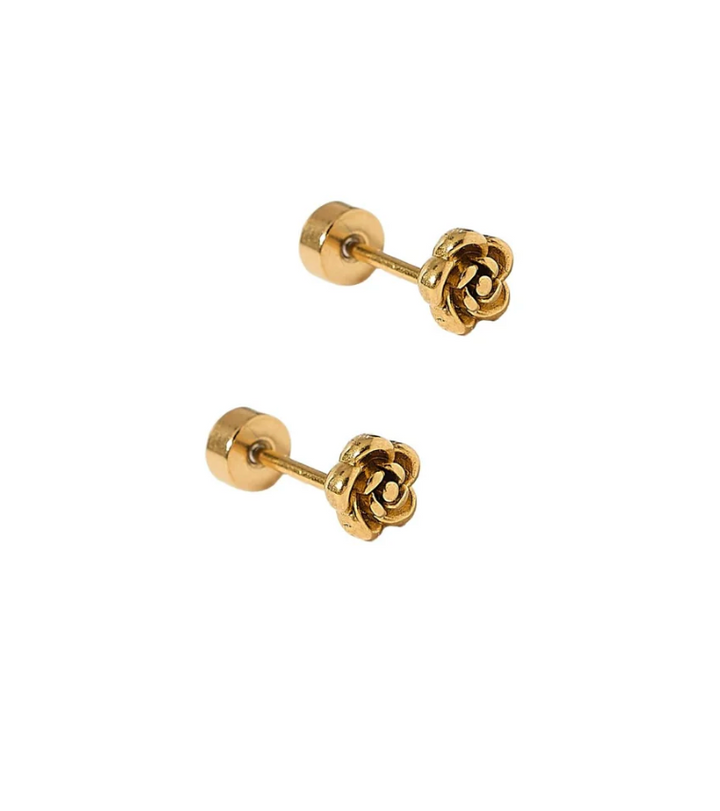 Linny &amp; Co Screwback Stud Earrings - Rose