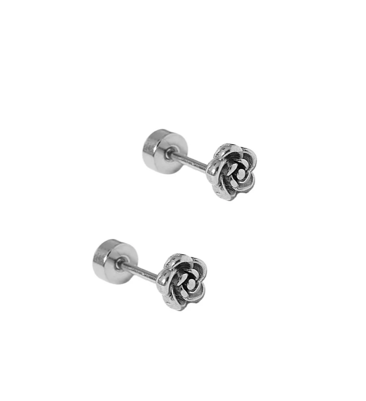 Linny &amp; Co Screwback Stud Earrings - Rose