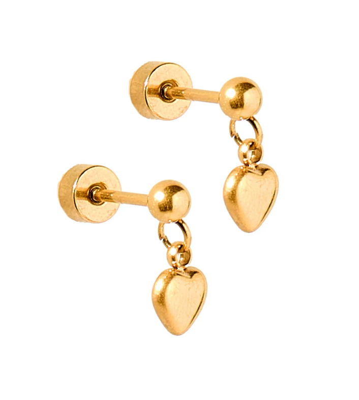 Linny &amp; Co Screwback Stud Earrings - Millie Heart