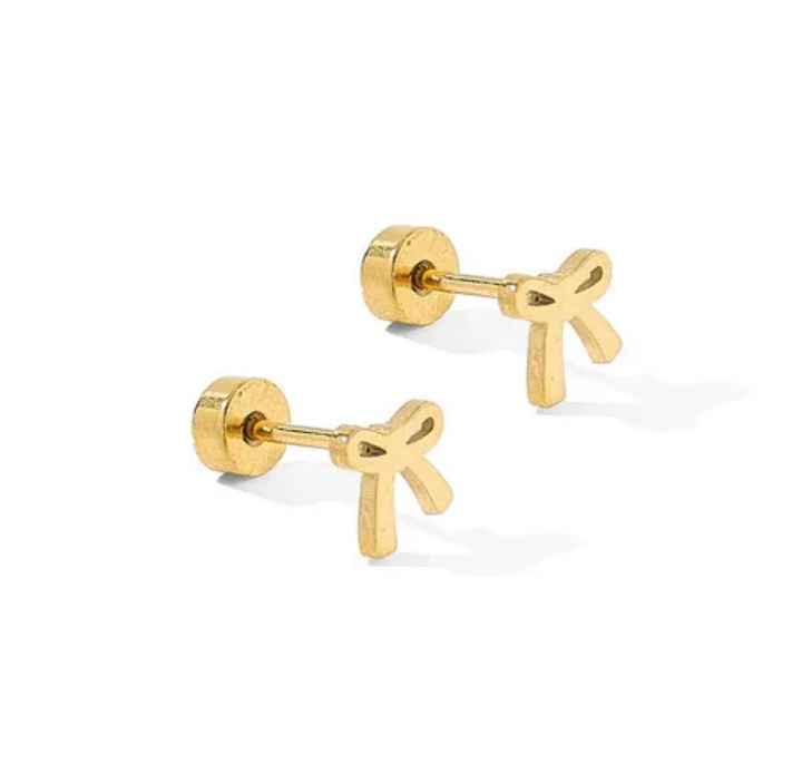 Linny &amp; Co Screwback Stud Earrings - Ruby Bow
