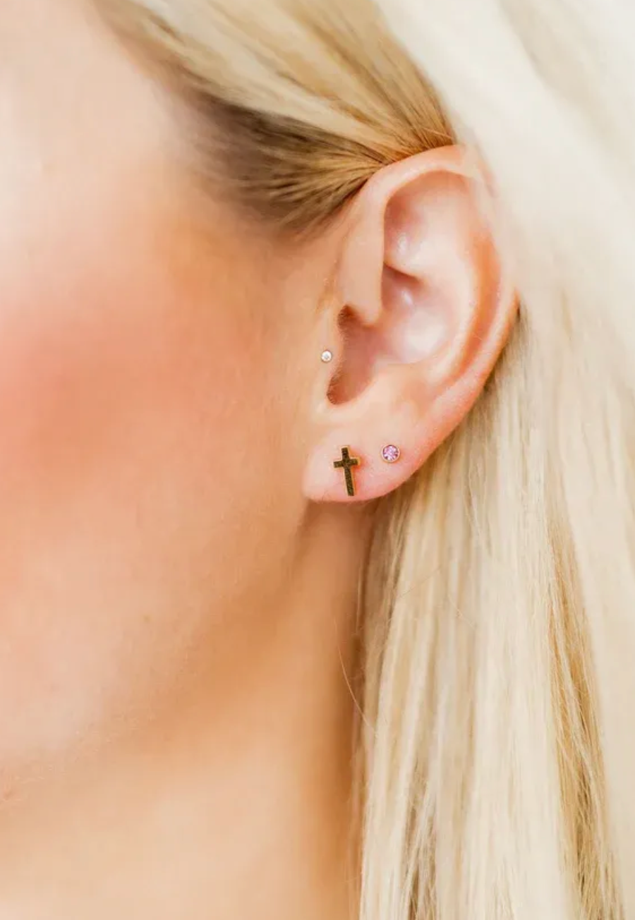 Linny &amp; Co Screwback Stud Earrings - Catherine Cross