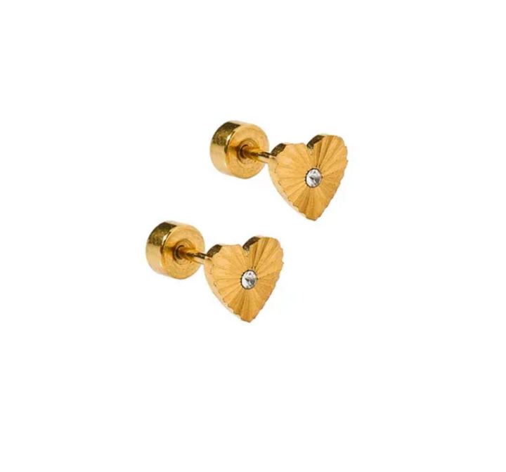 Linny &amp; Co Screwback Stud Earrings - Andrea Heart