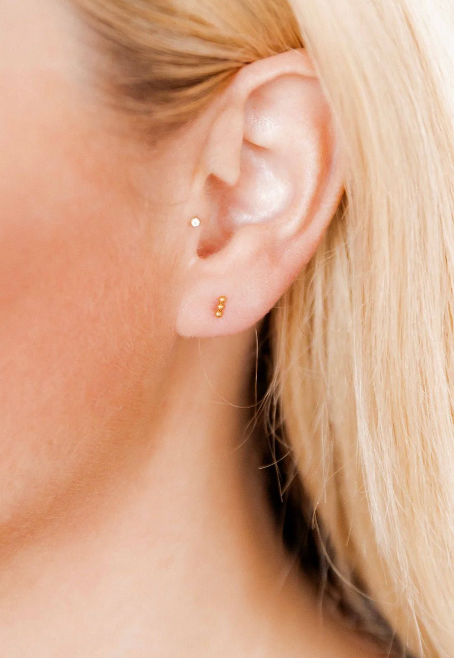 Linny &amp; Co Screwback Stud Earrings - Tally Gold