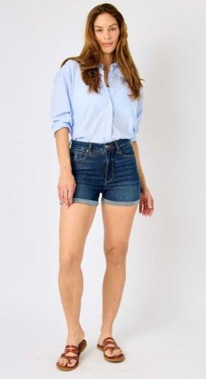 Judy Blue Flow &amp; Chill HW Tummy Control Cool Denim