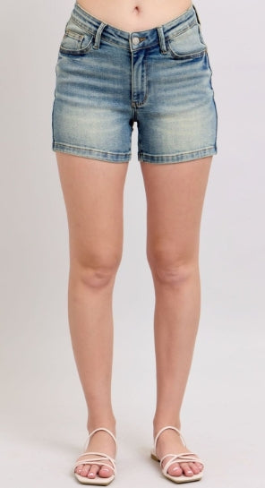Judy Blue Victory V-Front Vintage Wash Shorts