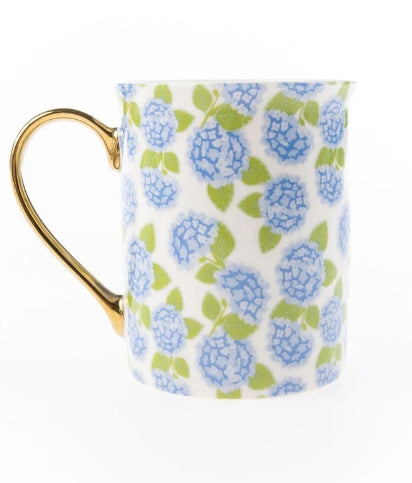 Mary Square Gold Handle Mug - Blue Collection