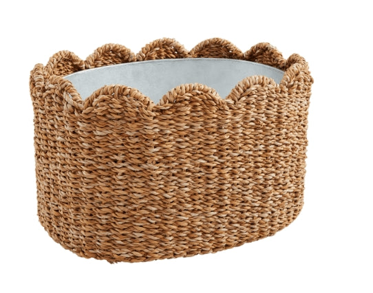 Mud Pie Scalloped Woven Party Tub