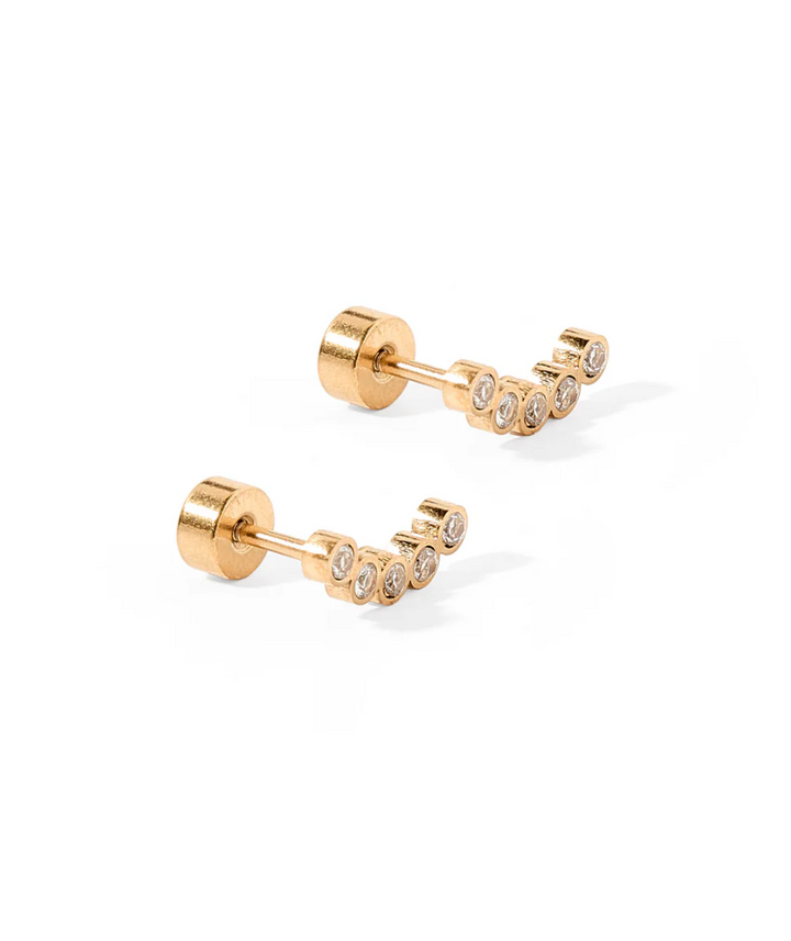 Linny &amp; Co Screwback Stud Earrings - Abigail Sparkle