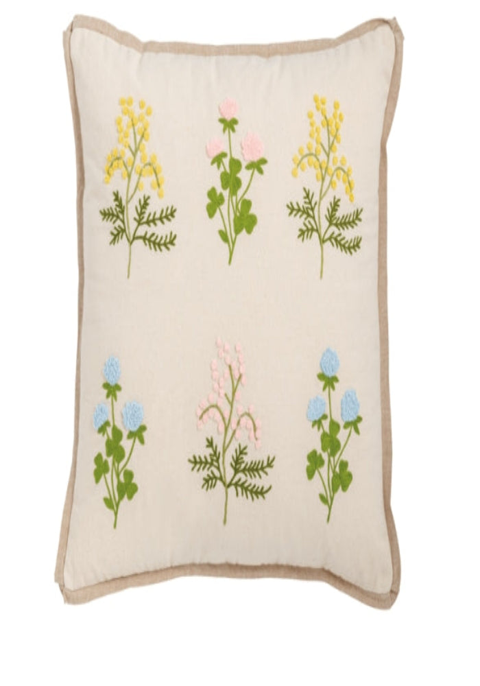 Mud Pie Embroider Floral Pillow