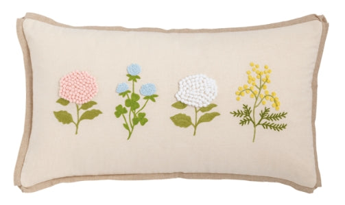 Mud Pie Embroider Floral Pillow