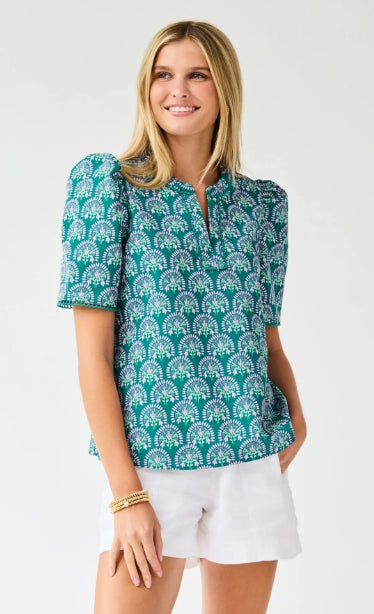 Mary Square Sunshower Flora-Ocean Adelyn Top