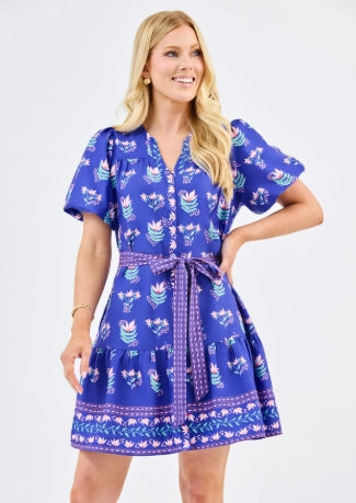 Mary Square Addison Dress Petal Keepsake-Blue