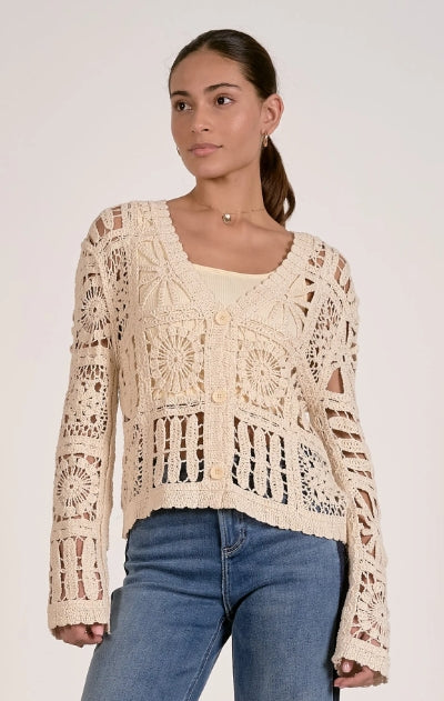 Sweater Cardigan Open Knit