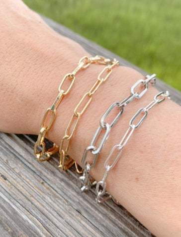 Little Fish Boateak Paperclip Chain Bracelet-Gold
