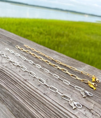 Little Fish Boateak Paperclip Chain Bracelet-Gold
