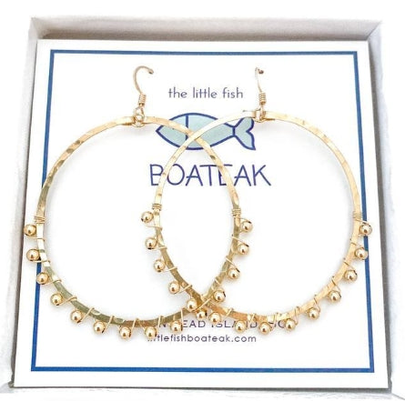 Little Fish Boateak GoldMetalBead Mainsail Earring