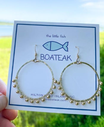 Little Fish Boateak GoldMetalBead Mainsail Earring