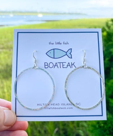 Little Fish Boateak ClassSeaMainsail Earrings- Silver