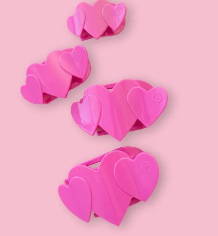Teleties Pink Heart go Heart Flat Clip