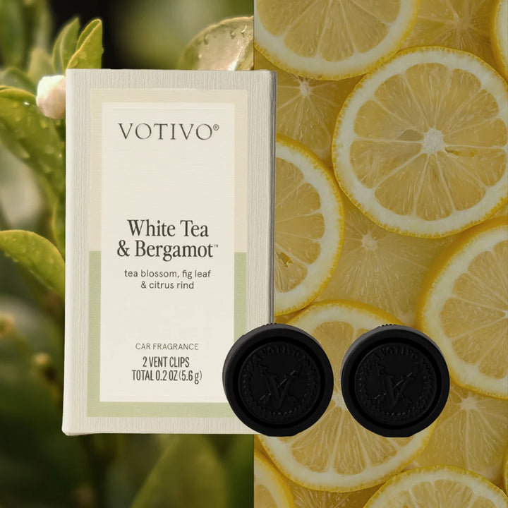 Votivo White Tea &amp; Bergamot Vent Clips - 2pks