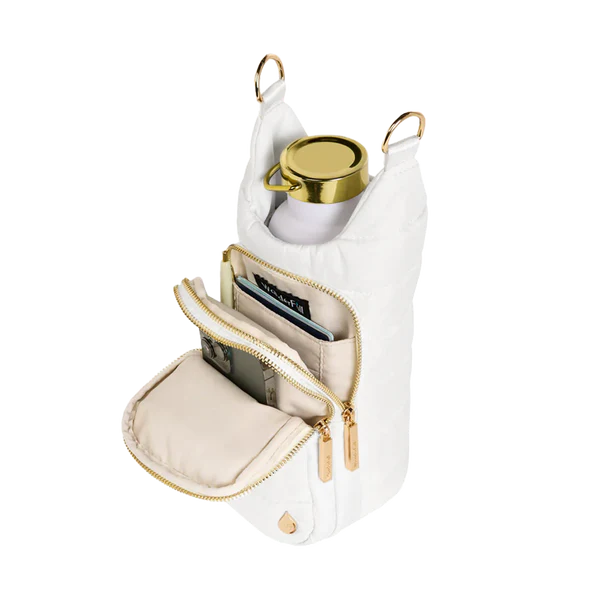 Wanderfull White HydroBag with Tennis Embroidery and Navy, Green, White Strap