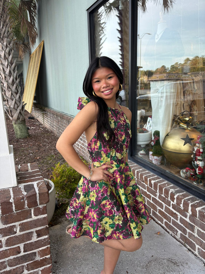 Floral Jacquard Dress