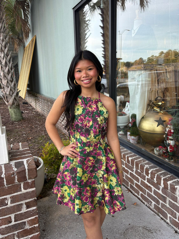 Floral Jacquard Dress