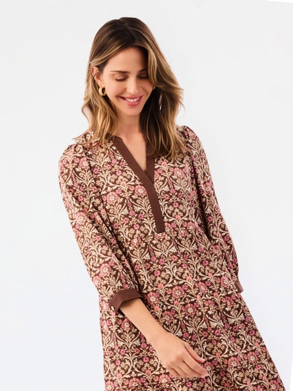 Mary Square Cameron Dress Ashdown Abbey Cocoa