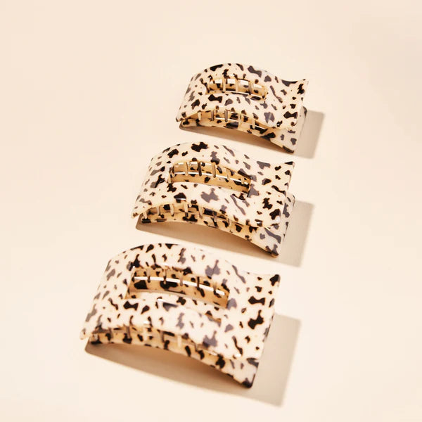 Teleties Blonde Tortoise Small Flat Rectangle Hair