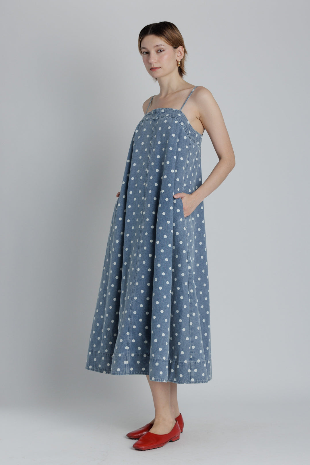 Denim And Dots Midi