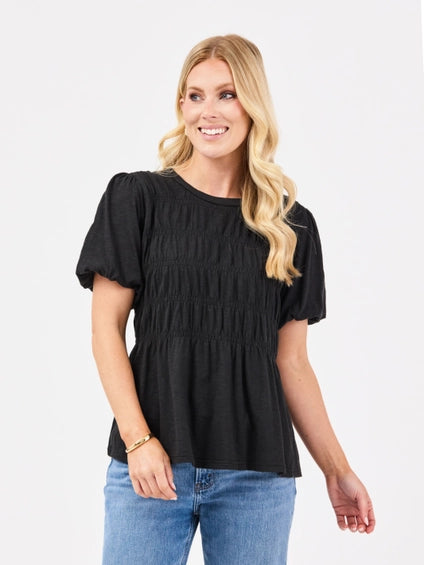 Mary Square Black Hope Top