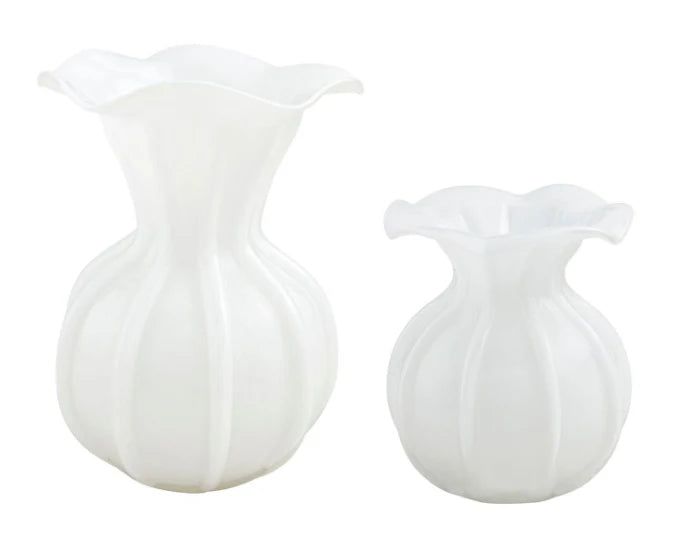 Mud Pie Ruffled Glass Vases