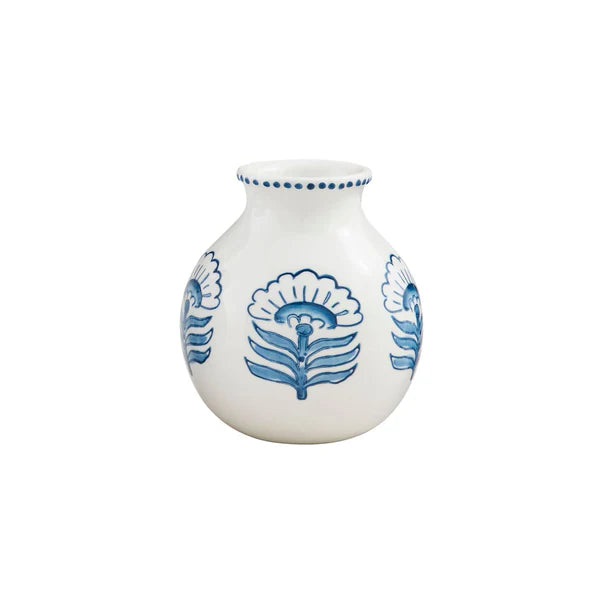 Mud Pie Block Print Flower Vase (Buti)