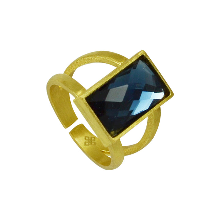 Betty Carre Zarah Adj. Small Rectangle Ring - Gold