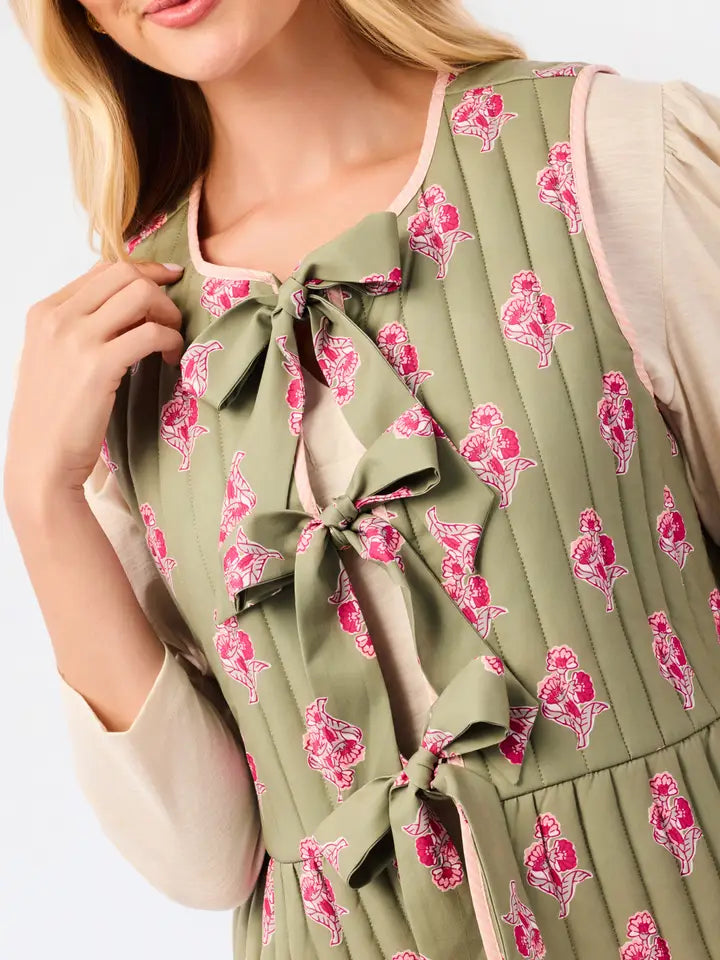 Mary Square Petal Sketch Olive Rosie Vest