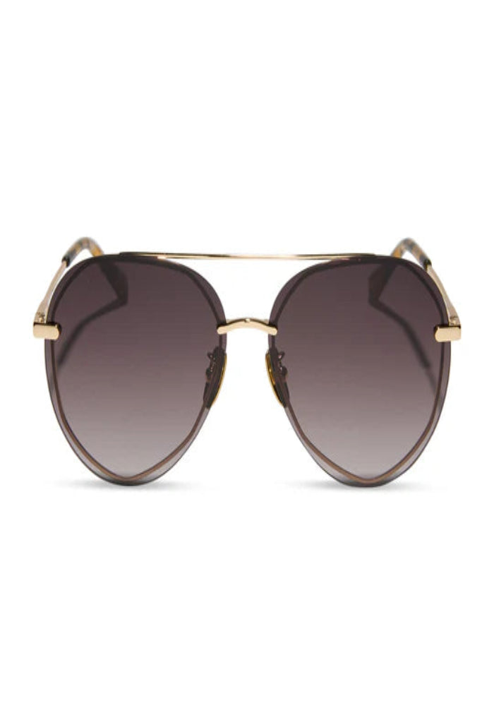 Diff Eyewear Lenox Gold Sea Tortoise Sunglasses